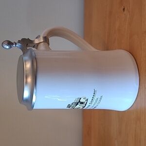 BOGOTA BEER COMPANY Ceramic Beer Stein Tankard & Pewter Tone Lid With Graphic